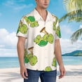 thumbnail image 5 of Cartoon Animal Turtle Playing Instrument Hawaiian Shirts For Men, Summer Short-Sleeve Relaxed-Fit Button-Down Shirts Small, 5 of 9
