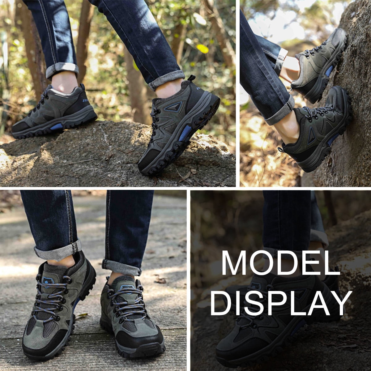 AUXDIQ Hiking Shoes Mens Waterproof Mountain Trekking Shoes Men Breathable Walking Shoes Outdoor Sports Running Camping Climbing