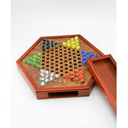 Wooden chinese checkers game Set Drawers and Marbles