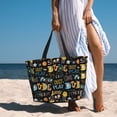 thumbnail image 3 of Wukai Basketball Print Zipper Bag,large Beach Tote Bag,Waterproof Sandproof Bag,Grocery and Picnic Tote Travel Bag, 3 of 5