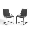 thumbnail image 1 of Side Dining Chair, Set of 2, Fabric, Metal Steel, Black Grey Gray, Modern Contemporary Urban Design, Kitchen Room Cafe Bistro Restaurant Hospitality, 1 of 6