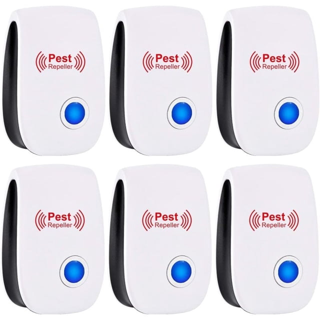 Repelente ultrasónico de plagas, paquete de 6, repelente ultrasónico de plagas para interiores, repelente electrónico de plagas, repelente ultrasónico