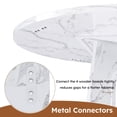 thumbnail image 4 of AENKYO 47" Round Dining Table, Modern Faux Marble Texture Kitchen Table for 4-6, Heavy Duty Pedestal Base, White, 4 of 8