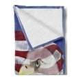 thumbnail image 2 of American Flag Soft Flannel Fleece Throw Blanket, Bless America Banner in the Wind Eagle Double Exposure Citizen Image, Cozy Plush for Indoor and Outdoor Use, 50" x 60", Multicolor, by Ambesonne, 2 of 5