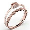 thumbnail image 3 of Dazzling 1.20 Carat Baguette Cut Trilogy Morganite Engagement Ring, Wedding Ring in 925 Sterling Silver With 18k Rose Gold Plating , Three Stone Ring, Bridal Set, Matching Band, 3 of 3