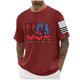 thumbnail image 1 of Tops para hombre, blusas y camisas de cuello redondo y manga corta para hombre, blusas casuales de cuello redondo con estampado de moda para hombre, blusas de cuello redondo y manga corta, camisas par, 1 of 5