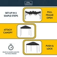 thumbnail image 5 of Open Box KAMPKEEPER 10x10 Pop Up Canopy Tent with 2 Sidewalls for Use, Black, 5 of 8