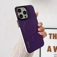 thumbnail image 3 of Business Double Color Leather Magsafe Case for iPhone 12 13 14 15 Pro Max Magnetic Matte Soft Shockproof Cover for iPhone 15Pro, 3 of 5