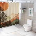 thumbnail image 7 of Fenyluxe Abstract Mountain and Trees Print Shower Curtain, Background Curtain for Showers and Bathtubs, Chic Modern Bathroom Decor with Hooks 69x72, 7 of 7