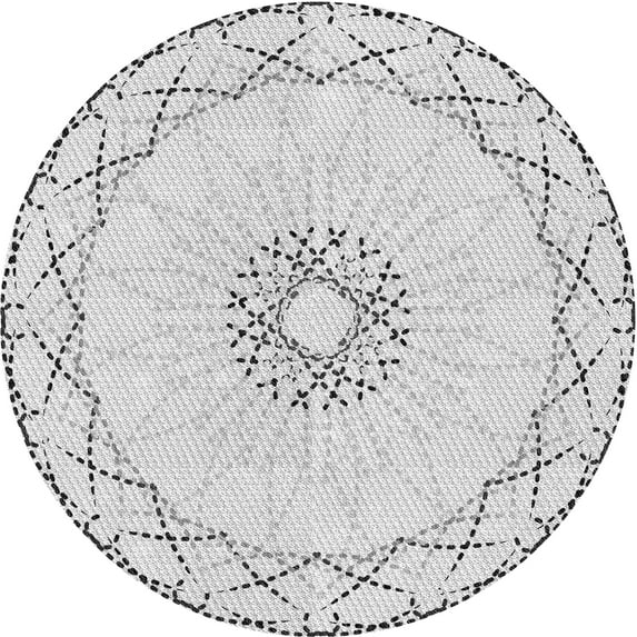 Ahgly Company Machine Washable Indoor Round Transitional Platinum Gray Area Rugs, 6' Round