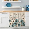 thumbnail image 6 of Art Botanical Cabinet Curtains 10"Wx11"L, Teal Beige Floral Blue Butterfly Leaf Rustic Farmhouse Under-Desk Privacy Dust Proof Drape Dishwasher Curtain Sink Skirt for Kitchen Closet Bathroom Laundry, 6 of 9