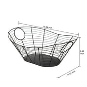 Homezone Black Handcrafted Wire Basket with Handles