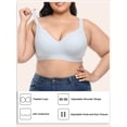 thumbnail image 3 of Labymos Women Plus Size Bra Full Coverage Cups with Underwire Light Blue, 3 of 7