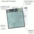 thumbnail image 2 of Paquete De 24 Azulejos De Papel Tapiz De 8 X 8 "Para Protector Contra Salpicaduras De Cocina En Diseño De Hojas Verde Azulado Y Plateado. Protector Contra Salpicaduras De Azulejos De Papel Para Despeg, 2 of 5