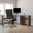 thumbnail image 5 of Emma + Oliver Teakwood Laminate Corner Desk with Keyboard Tray and CPU Cart, 5 of 11