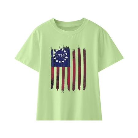 

Kid Toddler Tees Shirts 4Th Of July 3D Graphic Printed Boys Girls Novelty Fashion Short Sleeve T Shirts Unisex Casual Tops Baby Clothes