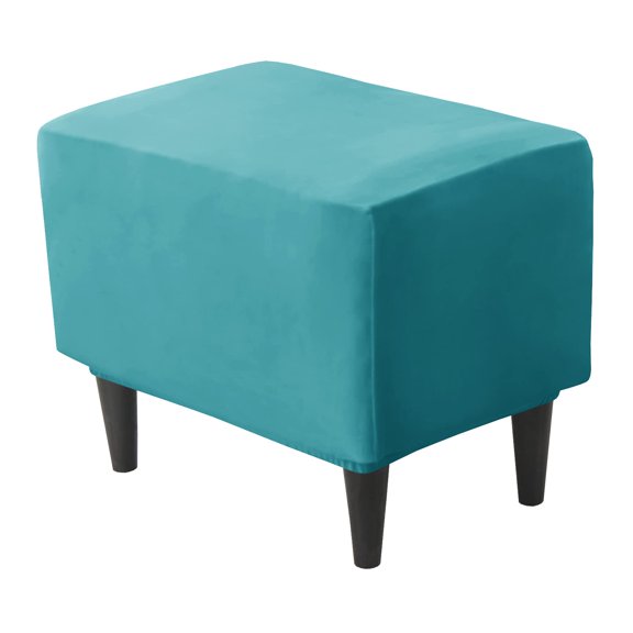 Velvet Ottoman Cover Rectangle, Ottoman Slipcovers Square Footstool Protector Covers Stretch Storage Ottoman Slipcover Removable Washable for Living Room -Pink-1 Piece