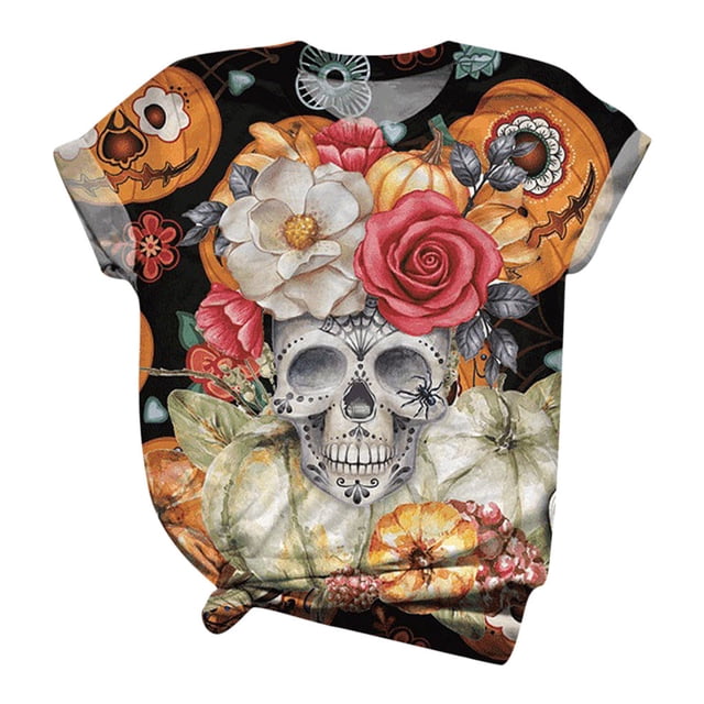 Camiseta blusa con estampado 3D de manga corta para mujer de talla grande