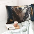 thumbnail image 4 of KLL Oil Painting Tribal Wolf Pillow Covers Envelope Closure,Super Soft and Cozy Fuzzy Fleece Pillow Case Cover (No pillow core） 20"x30", 4 of 5