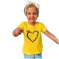 thumbnail image 3 of Penkiiy Haut à Manches Courtes Imprimé Cœur pour Enfants Garçons Filles, Couleur Unie, Col Rond, 4-5 Ans, Jaune, 3 of 6