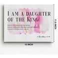 thumbnail image 2 of Daughter Gift From Dad Mom Bible Verses Canvas Wall Art I Am the Daughter of a King Prints Framed Watercolor Christian Paintings Artwork Ready to Hang Home Girl Nursery Decor 15x11.5 Inches, 2 of 6