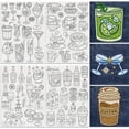 thumbnail image 1 of 54Pcs Drinks Embroidery Pattern Stabilizer 8.3"x11.7" Wine Cocktails Tea Milk Water Soluble Stick and Stitch Embroidery Sticker 4 Sheets Juice Coffee Hand Sewing DIY Embroidery Paper, 1 of 7