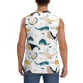 thumbnail image 4 of Lsque Cute Whale Print Men's Cotton Blend Sleeveless Muscle Shirts (S-3XL)- Moisture Wicking, Odor Protection, UPF 30+,Large, 4 of 8