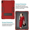 thumbnail image 3 of Mignova For Lenovo Tab E10 10.1 Inch Case, Heavy-Duty Drop-Proof and Shock-Resistant Rugged Hybrid case(with Built-in Stand), for Lenovo Tab E10 (TB-X104F) Case(Red/Black), 3 of 7