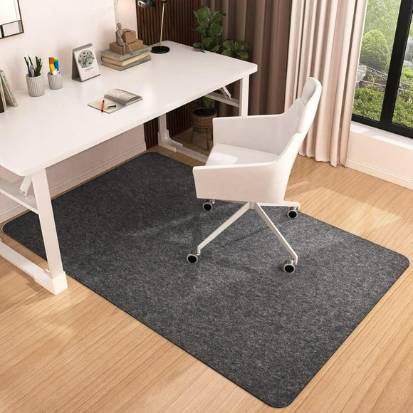 Tapis de Chaise de Bureau pour Plancher de Bois Franc et Carreaux de Céramique, 36 Pouces x 48 Pouces Protecteur de Plancher Antidérapant Tapis pour Chaise d'Ordinateur de Jeu à la Maison, Gris Foncé