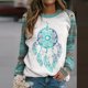thumbnail image 2 of Camiseta de manga larga con cuello redondo para mujer a la moda, blusa suelta con estampado de verano Fridja  ghj987+4242, 2 of 5