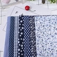 thumbnail image 4 of 7pcs 50*50cm Cotton Fabric DIY Assorted Squares Pre Cut Bedding Kit Quarters Bundle (Blue), 4 of 14