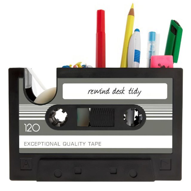 Portalápices Con Forma De Cassette Retro Organizador De Cesta De Almacenamiento Negro Portalápices En Forma De Cinta Para Regalo Para El Hogar Estudiante matsuzay EL010984-00