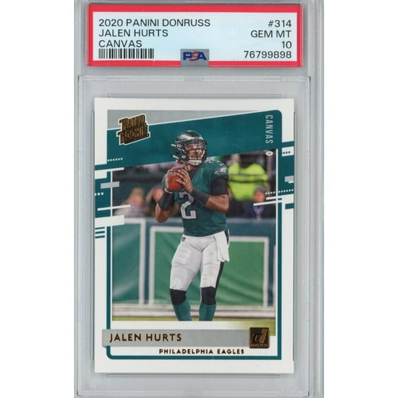 Graded 2020 Panini Donruss Jalen Hurts #314 Canvas Rookie RC Football Card PSA 10 Gem Mint