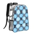 thumbnail image 4 of 16 Inch Transparent Backpack With Lightweight And Durable Design Without Pockets Transparent For Work Business Travel Sports Argyle Plaid Lightskyblue_49288_2, 4 of 7