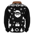 thumbnail image 4 of DODADAWANJ Christmas Stand Collar Sweatshirt for Men Quarter Zip Santa Claus Print Casual Hoodie Big and Tall Pullover for Vacation Daily XXXL, 4 of 4