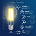 thumbnail image 2 of FLSNT 18W 150W Equivalent Dimmable A21 LED Light Bulbs, 3000K Warm White, 4 Pack, 2 of 8