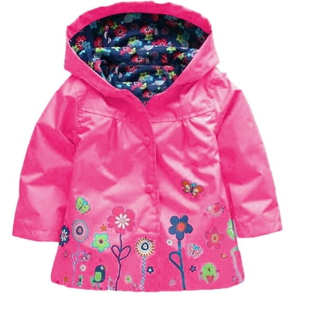 

BadyminCSL Girls Clothe Jacket Kids Raincoat Coat Hooded Outerwear Children Clothing Jacket