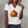 thumbnail image 2 of Bovemsi Cute Summer Tops Loose‑Fit V‑Neck Graphic Short‑Sleeve Prints Fashion Outfits Clothes L, 2 of 4