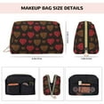 thumbnail image 2 of Bingfone Gold Glitter Heart Print Leather Makeup Bag, Portable Hand-held Zipper Female Cosmetic Bag Toiletry Bag, Suitable for Home and Travel, 2 of 6