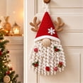 thumbnail image 2 of Christmas Crochet Kit for DIY Door Hanger Decor, Red Gnome with Antlers Wall Art Craft Set, Holiday Decoration Supplies 14 Inch, 2 of 6