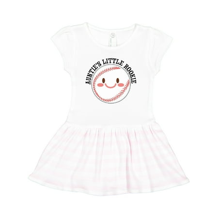 

Inktastic Auntie s Little Rookie- Baseball Gift Toddler Girl Dress