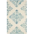 thumbnail image 2 of Safavieh Dip Dye Kiersten Floral Wool Area Rug, Ivory/Light Blue, 4' x 6', 2 of 7