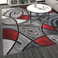 thumbnail image 3 of Masada Rugs Modern Contemporary Area Rug, Red Grey Black. (8 Feet X 10 Feet), 3 of 7