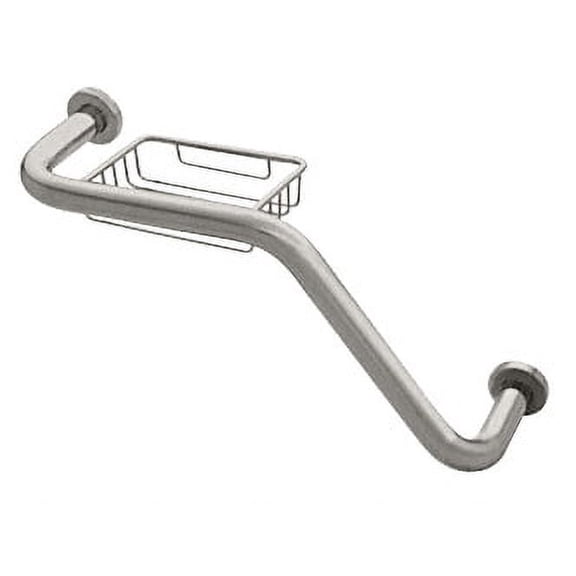 CRL GB535BSC Brushed Satin Chrome 20" 135 Degree Grab Bar With Wire Basket