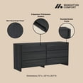 thumbnail image 4 of Linda Commode Moderne 2 Pcs à Double Largeur et Table de Nuit en Gris Anthracite, 4 of 12