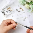 thumbnail image 3 of 1box 12 sets 3 colors Metal bag Strap Connector Buckle bag Suspension Clasps Anchor Bridge Buckles Chain Strap Connector with Screws for Leather Crafts Purse Making, 3 of 9