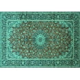 thumbnail image 1 of Ahgly Company Indoor Rectangle Medallion Turquoise Blue Traditional Area Rugs, 8' x 10', 1 of 4