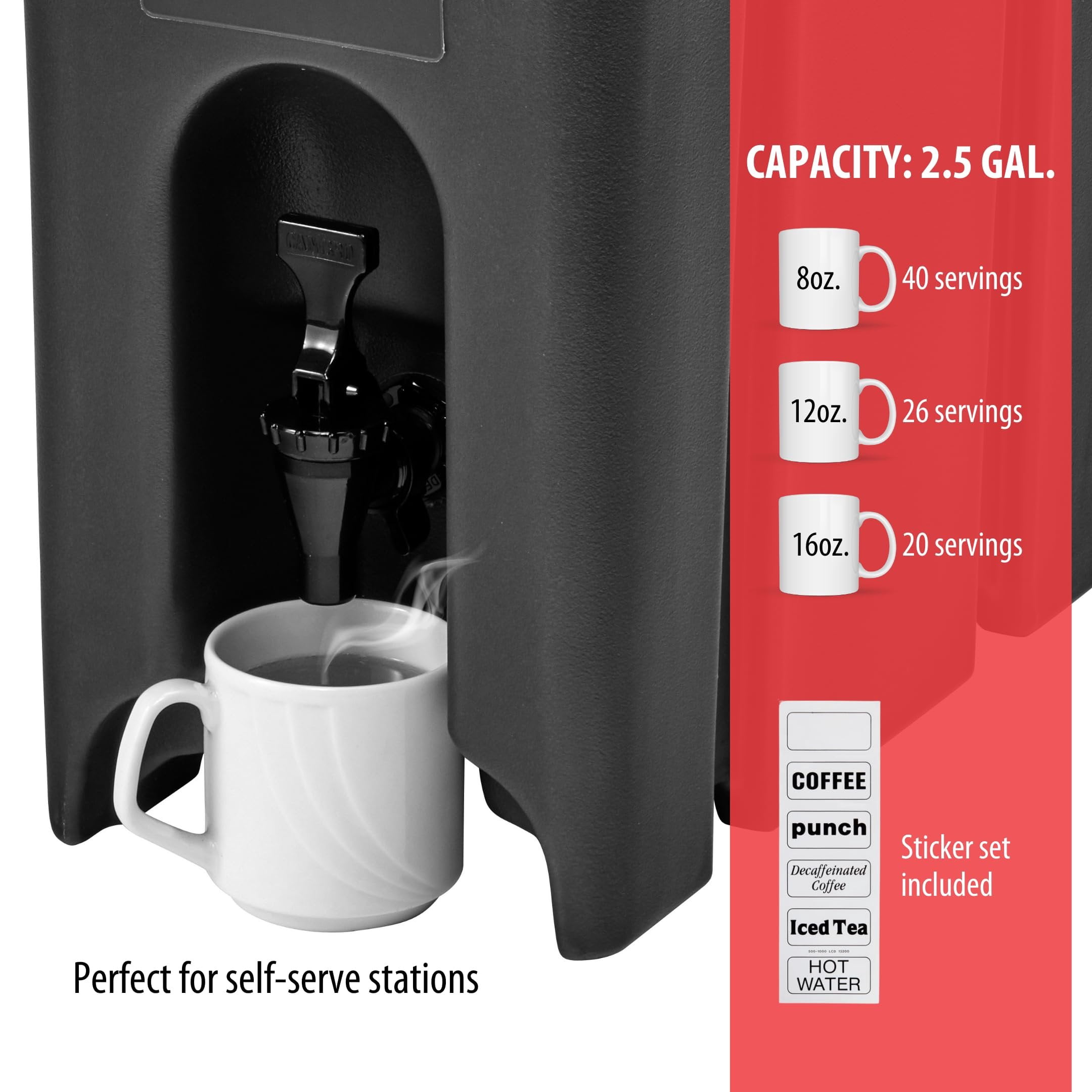 Cambro 2.5-gallon Black Camtainer - Walmart.com