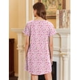 thumbnail image 5 of Ekouaer Nightgowns for Women Cotton Sleepshirts Short Sleeve Nightshirt Tshirt Night Gown Casual Sleepdress Comfy Nightdress, 5 of 6