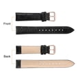 thumbnail image 2 of Correas de reloj de cuero Uxcell de 18 mm, correa de reemplazo clásica con relieve, elegante correa de reloj vintage, negro y oro rosa, 2 of 6